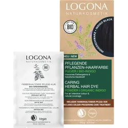 Logona Pflegende Pflanzen- Pulver Pflanzenhaarfarbe 12 - INDIGOSCHWARZ 100 g Schwarz 