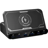 BLITZWOLF BW-S27 160W, 2xUSB-A, 4xUSB-C, 15W kabelloses Ladegerät (schwarz)