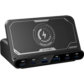 BLITZWOLF BW-S27 160W, 2xUSB-A, 4xUSB-C, 15W kabelloses Ladegerät (schwarz)