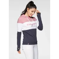 KangaROOS Hoodie, Langarm mit Daumenlöchern, figurumspielend KangaROOS pink-marine-gestreift