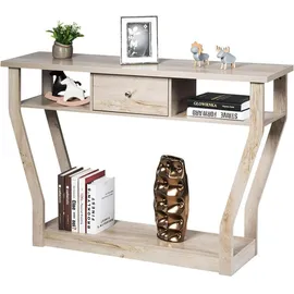 Costway Flurtisch Konsolentisch 120x30x81 cm grau