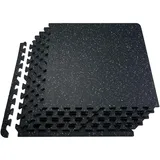 Vevor Bodenmatten 6 Stk. Gummioberfläche & Eva-Schaum, 315 x 315 mm Trainingsmatten mit 24 Quadratfuß Abdeckung, ineinandergreifende Gymnastikmatten für Fitnessstudio Garage, Schwarz & Weiß