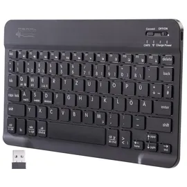 GeneralKeys Kompakte Multi-Device-Akku-Funktastatur mit Bluetooth, Scissor, QWERTZ