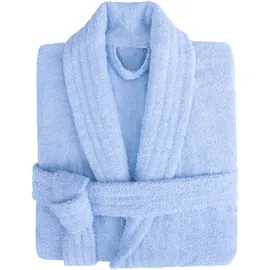hammetex Herrenbademantel HAMMETEX "hergestellt aus 100% Baumwolle – 380 g/m2 Frottee, mit Taschen" Gr. S, hellblau, S, Baumwolle, Hausmäntel, saugfähig & Weich