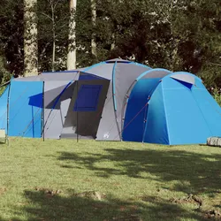 Campingzelt 12 Personen Blau 840x720x200 cm 185T Taft