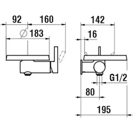 Laufen Kartell Einhebel-Unterputz-Duschenmischer disc für 1 Verbraucher Chrom H3313390041411