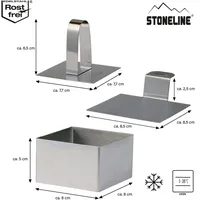 STONELINE Dessertringe Speiseringe Set eckig