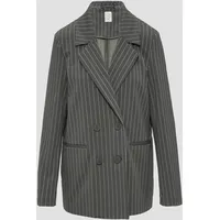 QS - Oversized-Blazer mit Nadelstreifen, Damen, grau, 44