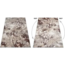 OTTO home Teppich OTTO HOME "Almrose" Gr. 1, beige (sand), B:60cm H:9mm L:90cm, Kunstfaser, Teppiche, Teppich, mit besonders weichem Flor, Blumen Muster, florales Design, Kurzflor