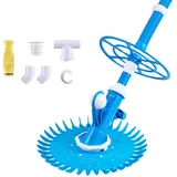 VEVOR Poolsauger mit Saugfunktion, Poolstaubsauger Poolreiniger mit Saugseite, Poolkehrmaschine mit 12 Schläuchen, geeignet für Einbaupools und Aufstellpools bis zu 6,1 x 10,7 m blau