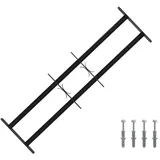 vidaXL Sicherheitsgitter für Fenster mit 2 Querstangen 3 pcs 63-114 cm Schwarz