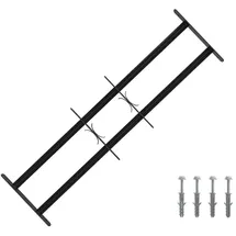 vidaXL Sicherheitsgitter für Fenster mit 2 Querstangen 3 pcs 63-114 cm Schwarz