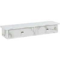 [en.casa] Wandregal Geeste 60x15x10 cm mit 2 Schubladen Marmoroptik,
