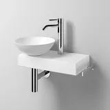 Alape Piccolo Novo Waschplatz WP.PN1, 30 cm Ø Schalenbecken links Weiß