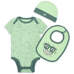 Nike Adventure Doodle 3-teiliges Strampler-Box-Set für Babys (0–9 M) - Grün, 0-6M