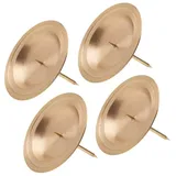 Nklaus 4X Adventskranz Kerzenteller Ø8,5cm Kranzteller Messing Gold Matt Kerzenhalter 10655