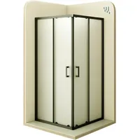 iflair DK79 Eckdusche mit Schiebetüren 95 x 100 cm schwarz satiniert Sicherheitsglas