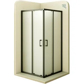 iflair DK79 Eckdusche mit Schiebetüren 95 x 100 cm schwarz satiniert Sicherheitsglas