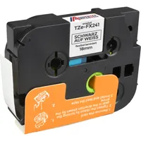 Ampertec P-Touch Band kompatibel zu TZe-FX241 schwarz auf weiß