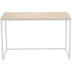 SKRAUT HOME MIA Schreibtisch, Arbeitstisch, 120x60x75cm,Farbe Eiche, Weiße Metallbeine, Wohnzimmer, Esszimmer, Schreibtisch im nordischen Stil - ESCMIA120ROBL