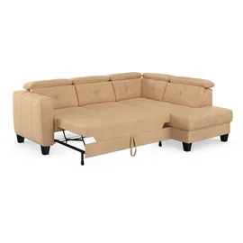 sit&more Ecksofa SIT & MORE "Belluci L-Form", braun (macciato), B:249cm H:85cm T:195cm, Sofas, Ecksofa, inklusive Federkern, wahlweise mit Bettfunktion und Bettkasten