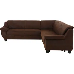 Home affaire Ecksofa »Yesterday L-Form«, gleichschenklig, wahlweise mit Bettfunktion Home affaire braun