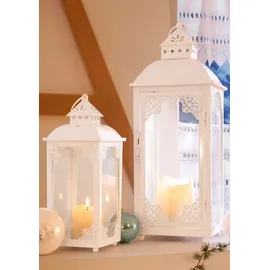 Home Affaire Windlicht Weihnachtsdeko Metall Weiß