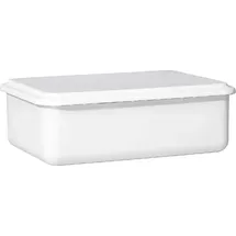 RIESS Vorratsbehälter mit Deckel medium hoch, 23x15x7cm Weiss Emaille