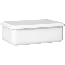 RIESS Vorratsbehälter mit Deckel medium hoch, 23x15x7cm Weiss Emaille