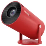 LQWELL Mini Projektor, Classic ohne Android OS Mini-Beamer (8000 lm, 8000:1, 1282 x 720 px, WiFi, 720P,180 Degree Rotatable, Auto Keystone, BT5.0, 4K Support) rot