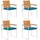 vidaXL Gartenstuhl 4 St. mit Kissen 4 x 4 x 4 cm blau