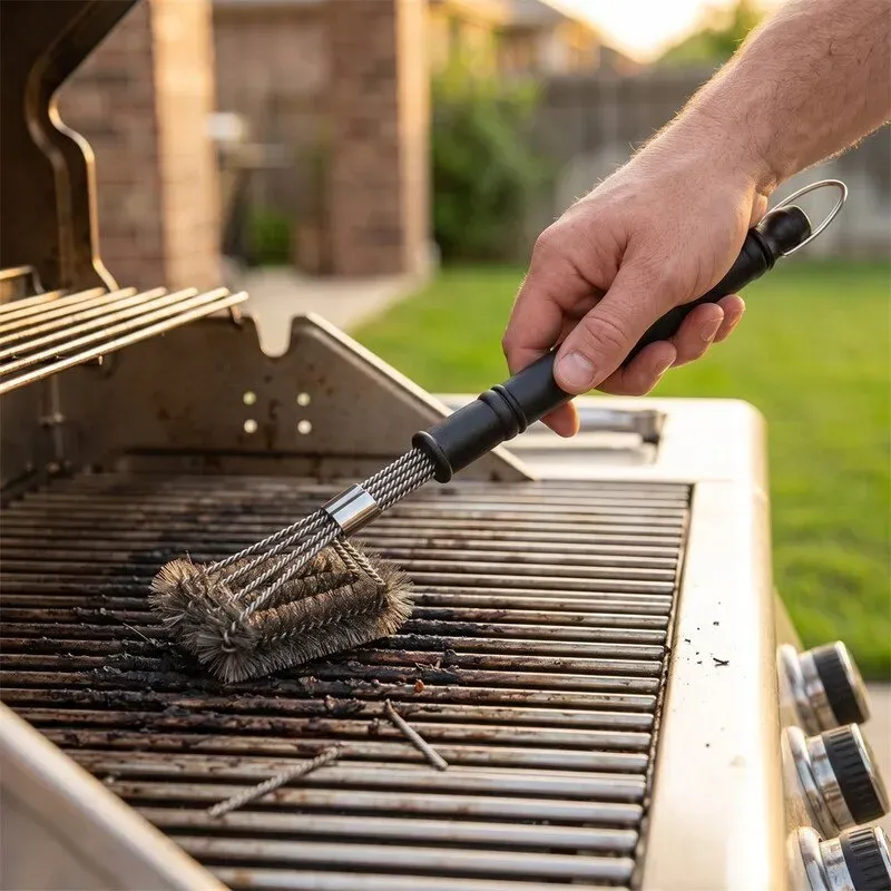 Huacan Grillöl-Pinsel, Reinigungsbürste, Grillzange, vertikaler Stab
