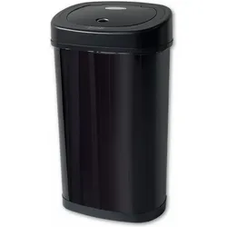 Rijoka Sensor Mülleimer 50L – Edelstahl – Soft Close – Fingerabdruck frei – Modern Design - Schwarz