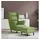 vidaXL Ohrensessel mit Hocker Samt 81 x 96 x 90 cm Hellgrün