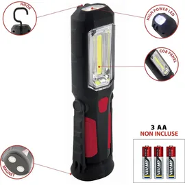 VELAMP IS404 Arbeitslampe mit Haken und Magnet, 50 lm, 8 LEDs, Schwarz
