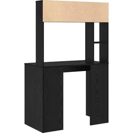 vidaXL Schreibtisch mit Regal Schwarz Eichen-Optik 91 x 50 x 149 cm