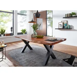 g+k möbelvertriebs Baumtisch "Punjab" 180x90cm Akazie & Eisen schwarz - Schwarz