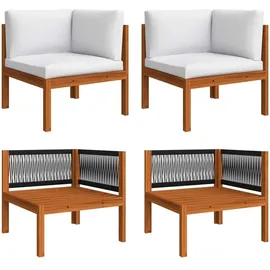vidaXL Garten-Lounge-Set 8-tlg. cremefarbenes Holz Akazie