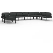 vidaXL Garten-Lounge-Set 10-tlg. anthrazit/grau