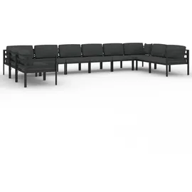 vidaXL Garten-Lounge-Set 10-tlg. anthrazit/grau