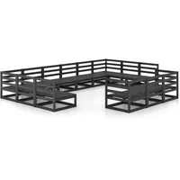 vidaXL 13-tlg. Garten-Lounge-Set Massivholz Kiefer