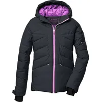 KILLTEC Mädchen Steppjacke/Skijacke mit Kapuze und Schneefang KSW 116 GRLS SKI QLTD JCKT, schwarz blau, 152,