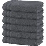 Erwin Müller Handtuch Handtuch "Heidelberg" 6er-Pack, Frottier, Walk-Frottier Uni grau 50 cm x 80 cm