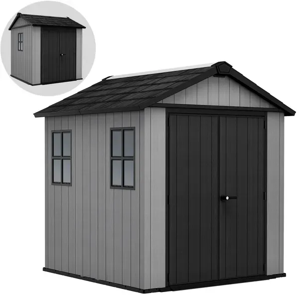 Keter Newton plus 757/775 - Gerätehaus mit Fenstern - 230x223.8x246 cm