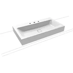 Kaldewei Cono Aufsatzwaschtisch 902206033001 3086, 90x50x12cm, weiss Perl-Effekt, 3 Hahnlöcher