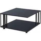 M2 Kollektion Couchtisch Paris 2 Schwarz Glas 75 x 41 x 75 cm