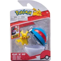Jazwares PKW2660 - Pokémon - Clip'n'Go Poké Balls - Pikachu #9 & Guter Ball