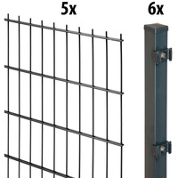 GARDEN 'N' MORE Doppelstabmattenzaun "Standard" Zaunelemente Gr. H/L: 200 cm x 10 m H/L: 200 cm x 10 cm, grau (anthrazit) Zaunelemente