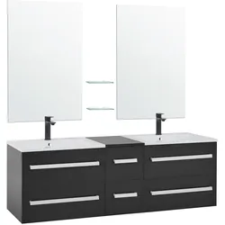 Badmöbel Set MADRID 150 cm Schwarz