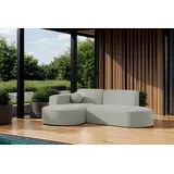 Fun Möbel Garten Ecksofa SUNDAY XS in wetterfester Stoff ART-N Hellgrau Ottomane Links - Grau
